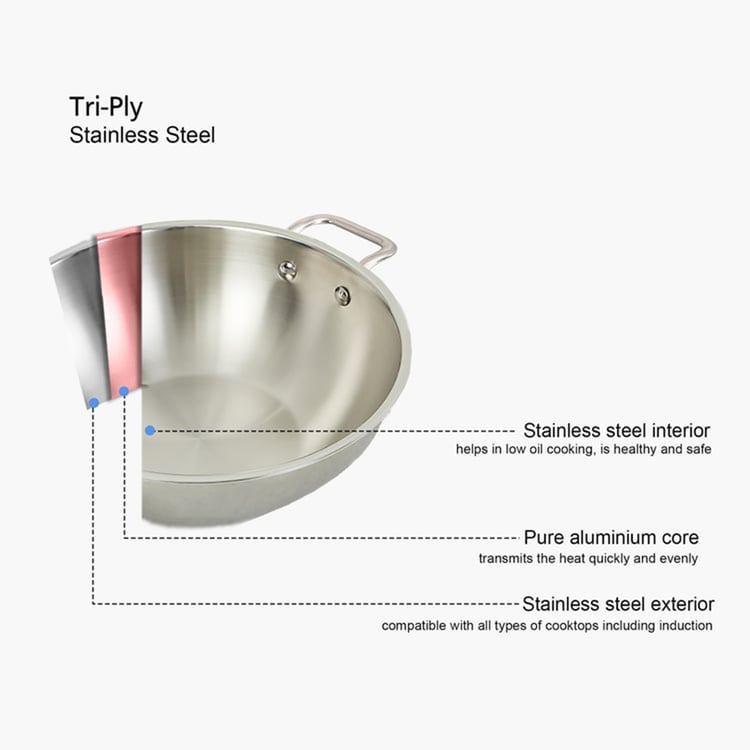 Terra Tales Lavin Triply Stainless Steel Non-Stick Frying Pan - 25cm