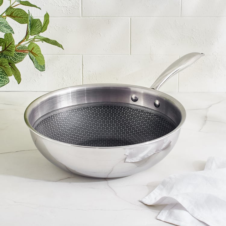 Terra Tales Lavin Triply Stainless Steel Non-Stick Wok - 3.5L