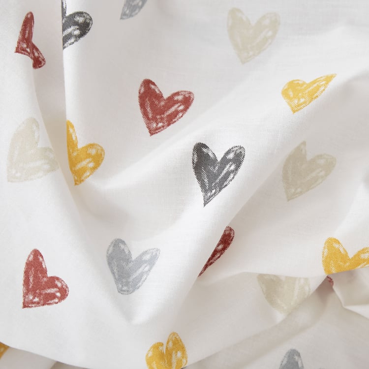 Slate Kids Hearts Cotton 150TC Print 2Pcs Single Bedsheet Set
