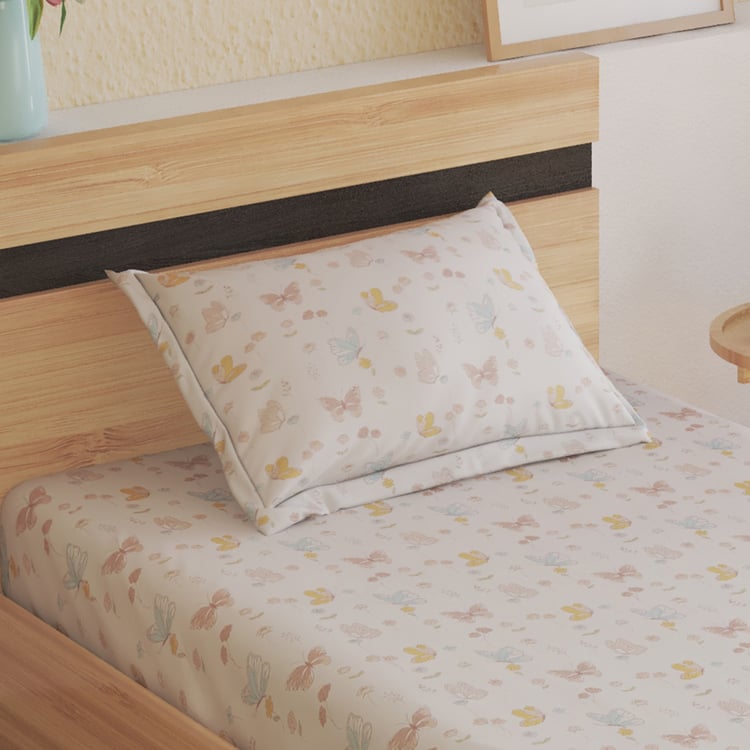 Slate Kids Butterflies Cotton 150TC Printed 2Pcs Single Bedsheet Set