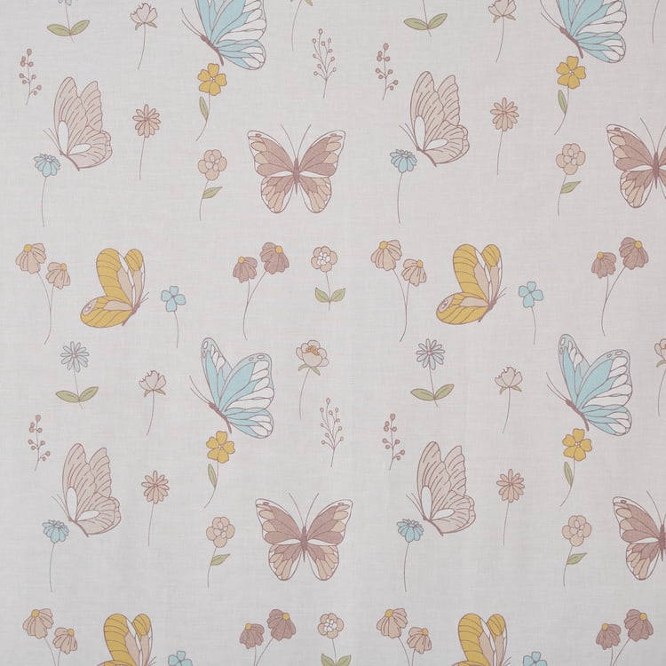 Slate Kids Buterflies Cotton 150TC Printed 3Pcs Queen Bedsheet Set