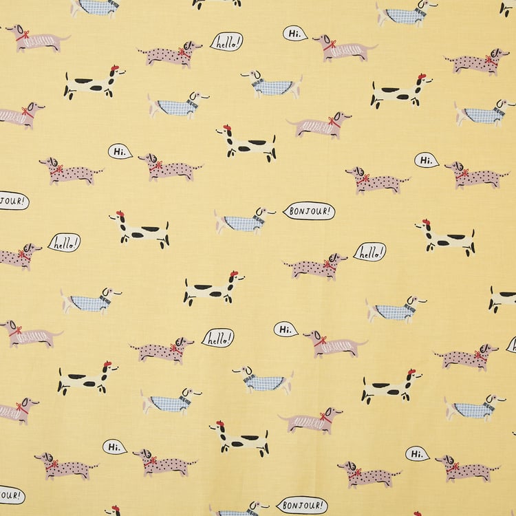 Slate Kids Dachshunds Cotton 150TC Printed 2Pcs Single Bedsheet Set