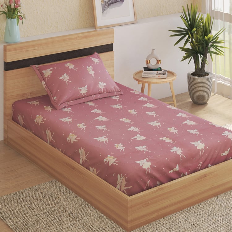 Slate Kids Fairies Cotton 150TC Printed 2Pcs Single Bedsheet Set