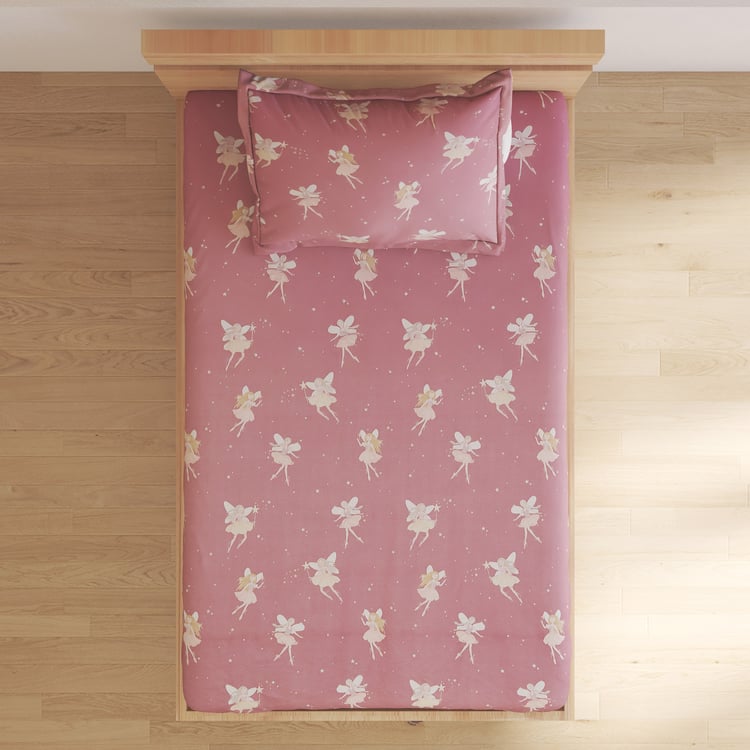 Slate Kids Fairies Cotton 150TC Printed 2Pcs Single Bedsheet Set