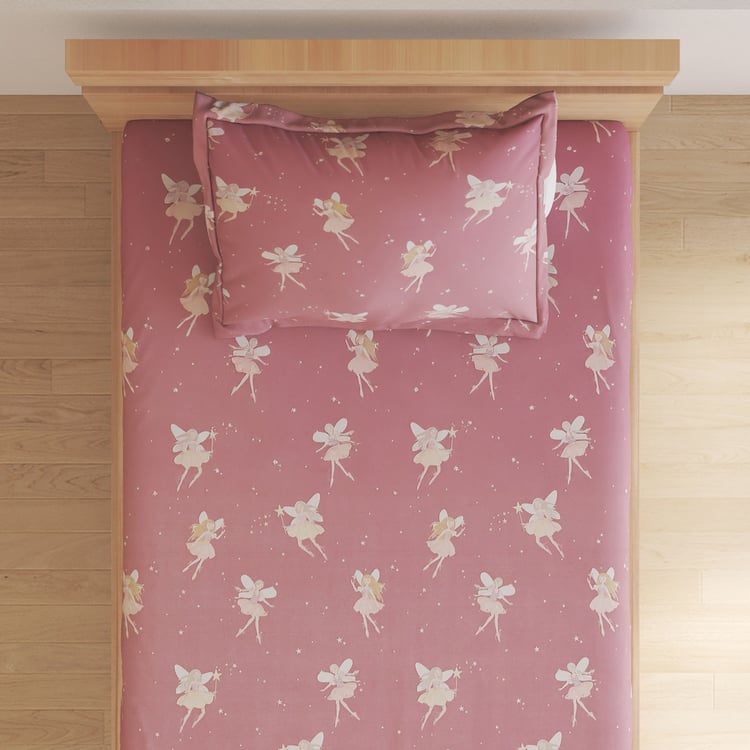 Slate Kids Fairies Cotton 150TC Printed 2Pcs Single Bedsheet Set