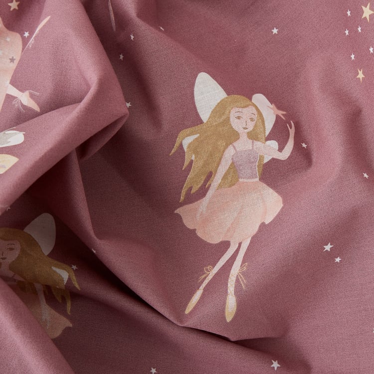 Slate Kids Fairies Cotton 150TC Printed 3Pcs Queen Bedsheet Set