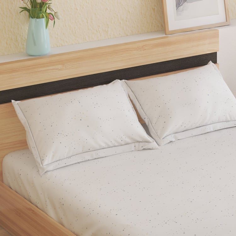 Slate Kids Stars Cotton 150TC Printed 3Pcs Queen Bedsheet Set