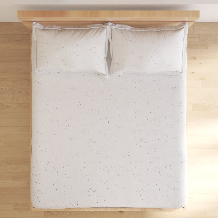 Slate Kids Stars Cotton 150TC Printed 3Pcs Queen Bedsheet Set