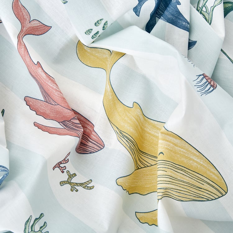 Slate Kids Underwater Cotton 150TC Printed 2Pcs Single Bedsheet Set