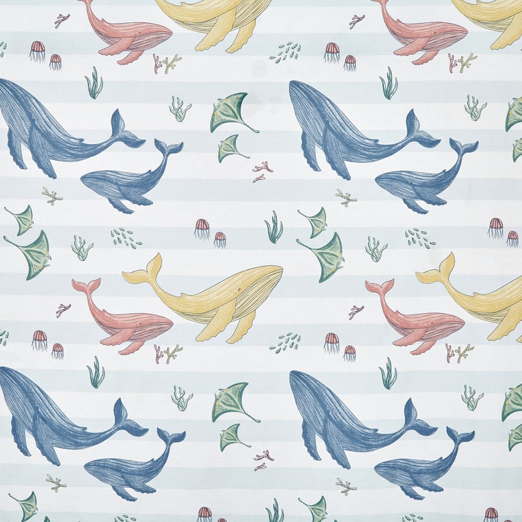 Slate Kids Underwater Cotton 150TC Printed 2Pcs Single Bedsheet Set