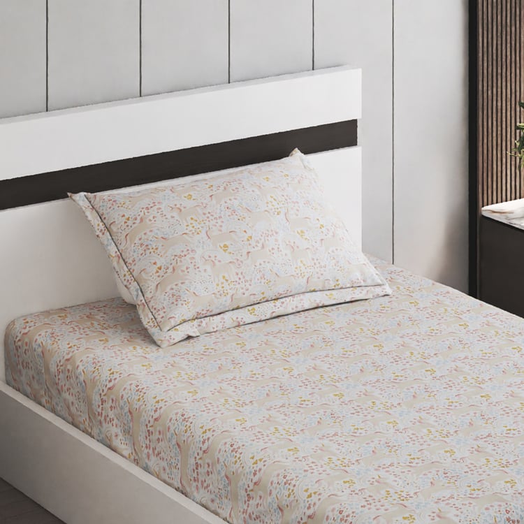 Slate Kids Unicorn Cotton 150TC Printed 2Pcs Single Bedsheet Set