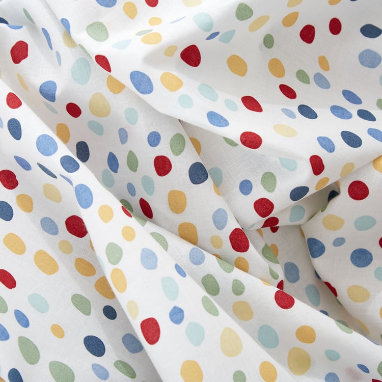 Slaye Polka Cotton 150TC Printed 3Pcs Queen Bedsheet Set
