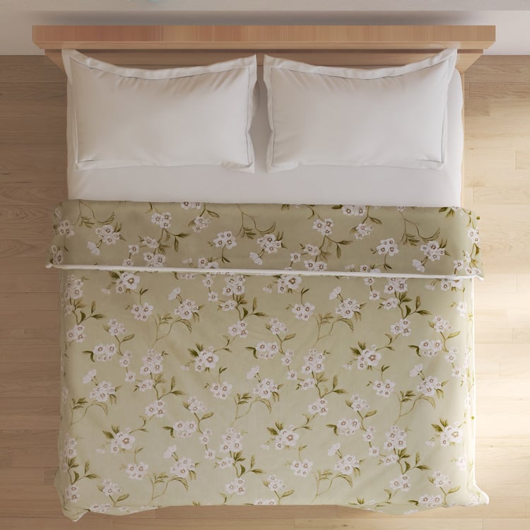 Belmont Marcos Sage Cotton Floral Print Double Dohar