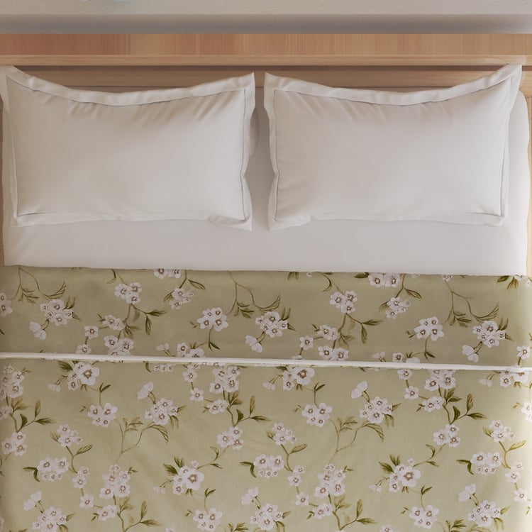 Belmont Marcos Sage Cotton Floral Print Double Dohar