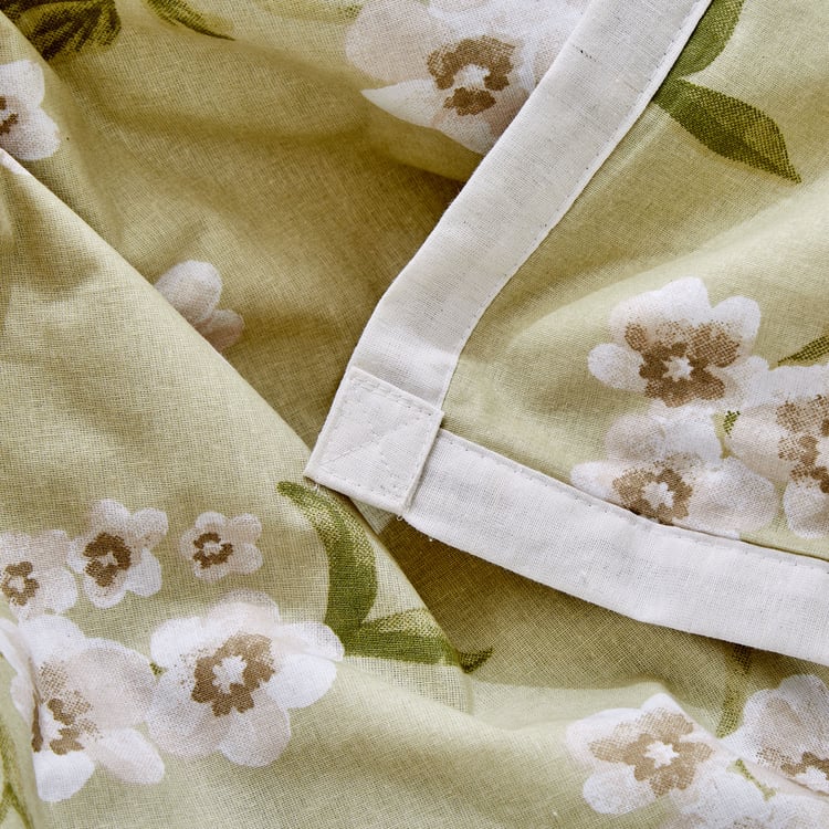 Belmont Marcos Sage Cotton Floral Print Double Dohar