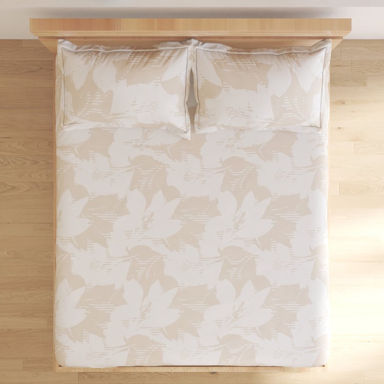 Ezra Bloom Cotton 144TC Printed 3Pcs Queen Bedsheet Set