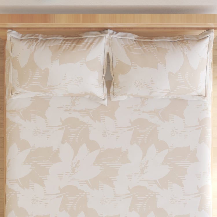 Ezra Bloom Cotton 144TC Printed 3Pcs Queen Bedsheet Set