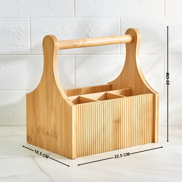 Regal Luxe Bamboo Ribbed Cutlery Holder