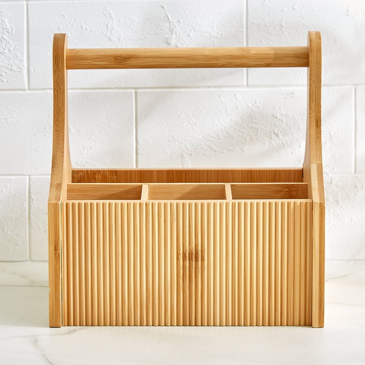 Regal Luxe Bamboo Ribbed Cutlery Holder