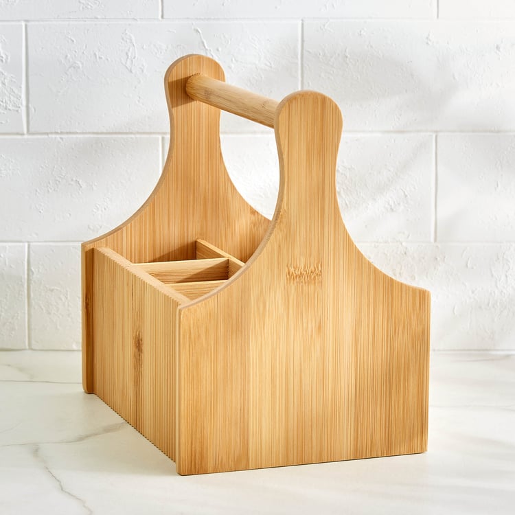 Regal Luxe Bamboo Ribbed Cutlery Holder