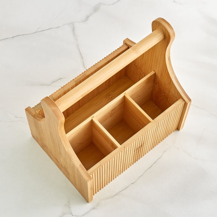 Regal Luxe Bamboo Ribbed Cutlery Holder