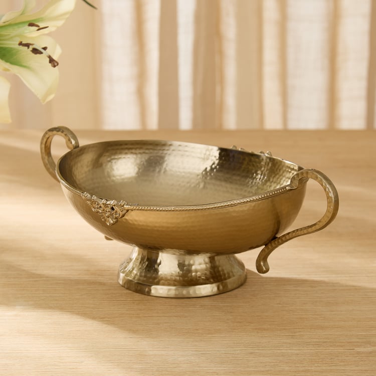 Heritage Renew Luca Metal Hammered Decorative Bowl with Handles