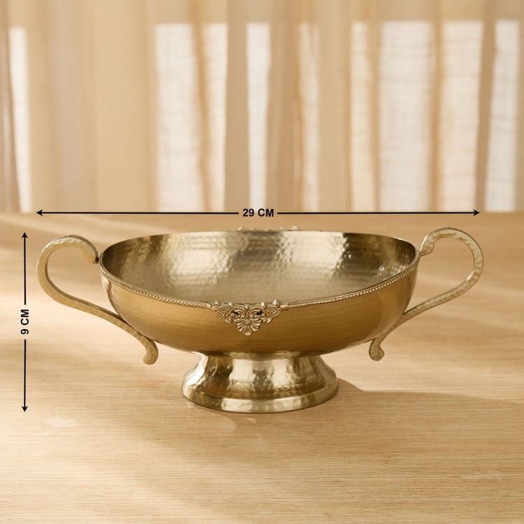 Heritage Renew Luca Metal Hammered Decorative Bowl with Handles
