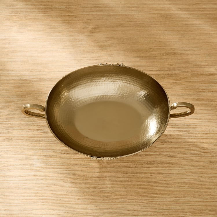 Heritage Renew Luca Metal Hammered Decorative Bowl with Handles