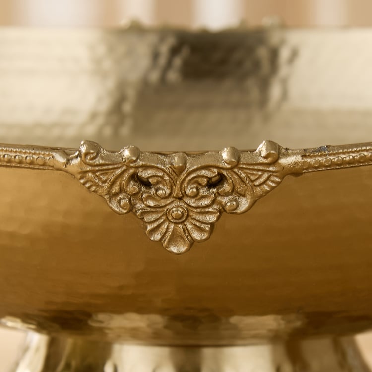 Heritage Renew Luca Metal Hammered Decorative Bowl with Handles