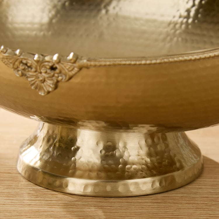 Heritage Renew Luca Metal Hammered Decorative Bowl with Handles