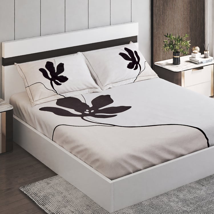 Ecliptic Saga Fleurbsd Cotton 200TC Printed 3Pcs King Fitted Bedsheet Set