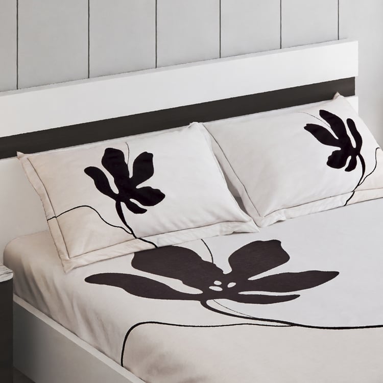 Ecliptic Saga Fleurbsd Cotton 200TC Printed 3Pcs King Fitted Bedsheet Set