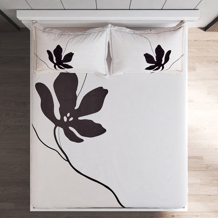 Ecliptic Saga Fleurbsd Cotton 200TC Printed 3Pcs King Fitted Bedsheet Set