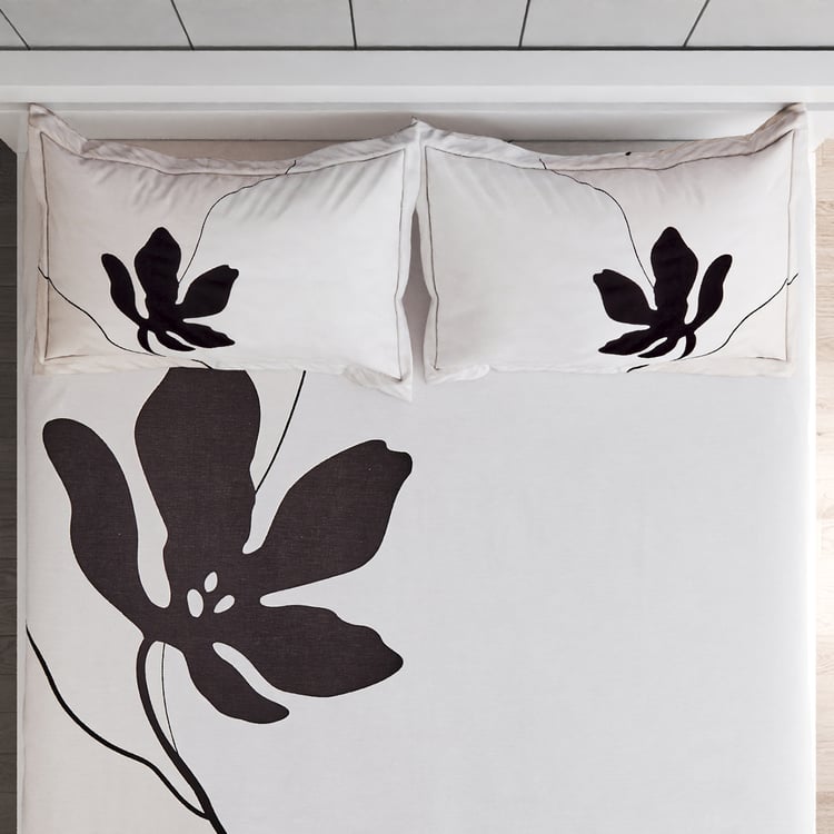 Ecliptic Saga Fleurbsd Cotton 200TC Printed 3Pcs King Fitted Bedsheet Set