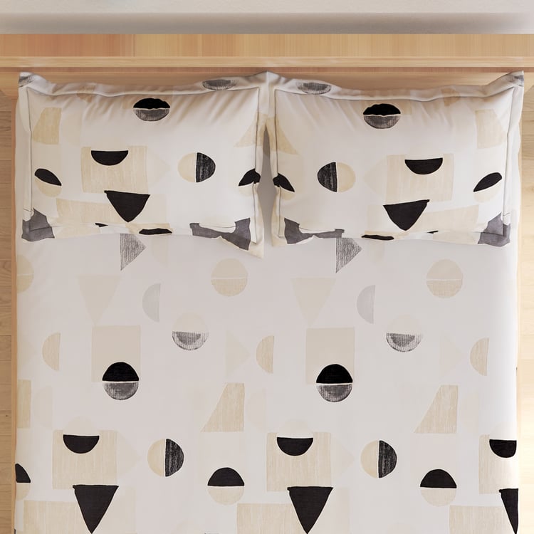 Ecliptic Saga Lewis Cotton 200TC Geometric Print 3Pcs Super King Bedsheet Set