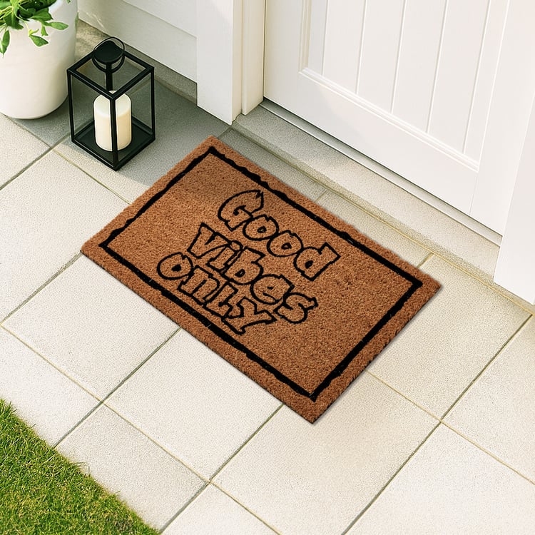 Stencila Good Vibes Only Coir Printed Doormat - 60x40cm