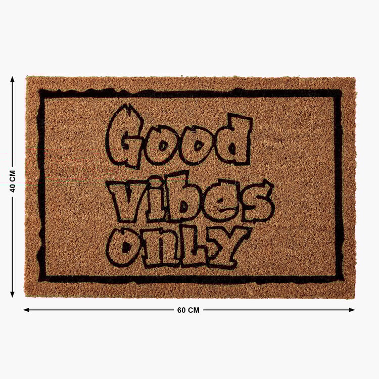 Stencila Good Vibes Only Coir Printed Doormat - 60x40cm