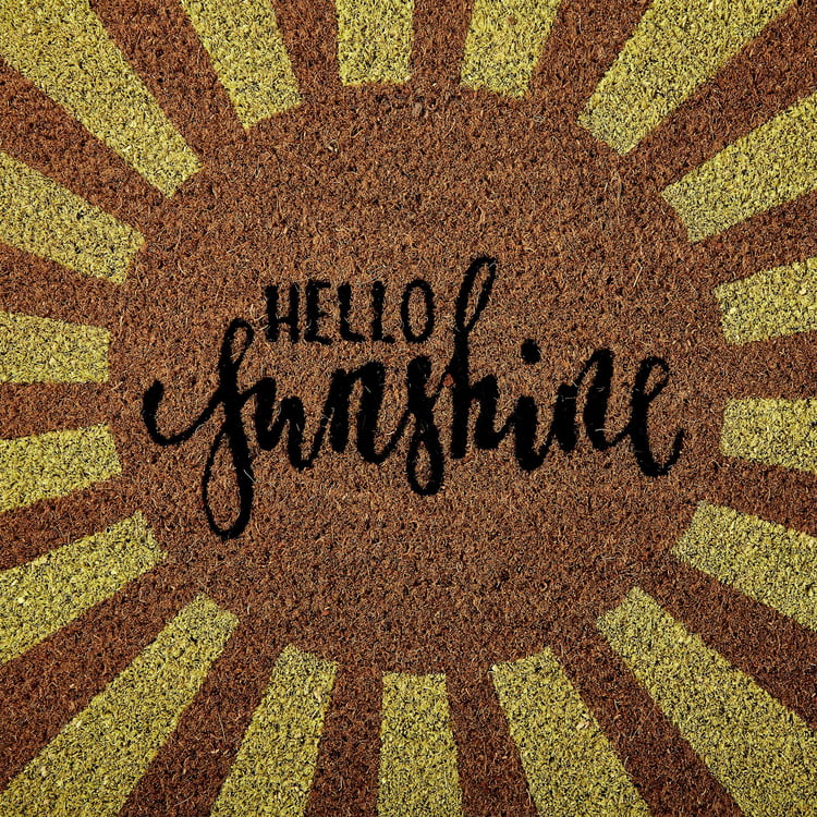 Stencila Coir Hello Sunshine Doormat - 60x60cm