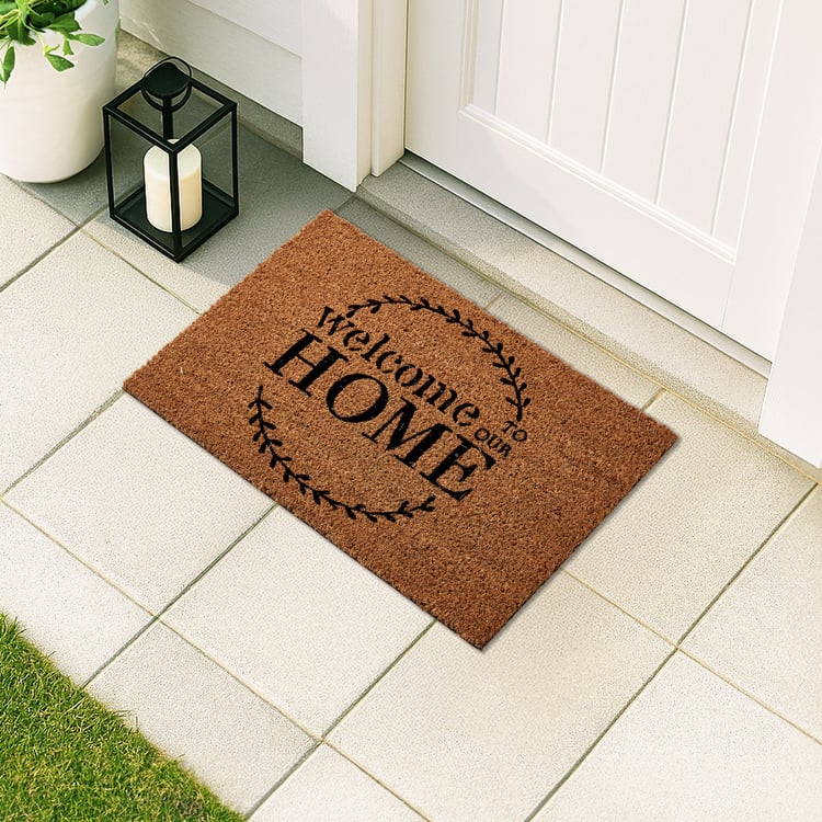 Stencila Natural Coir Welcome Home Doormat - 60x40cm