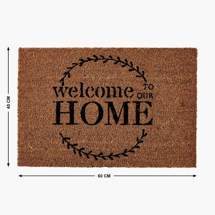 Stencila Natural Coir Welcome Home Doormat - 60x40cm