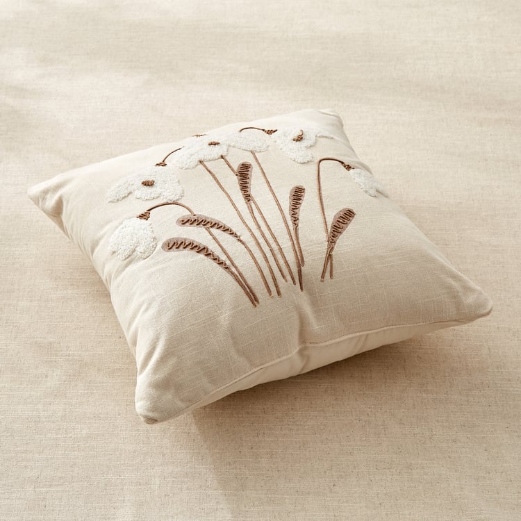 Sundried Sanc Fleuris Embroidered Filled Cushion - 45x45cm