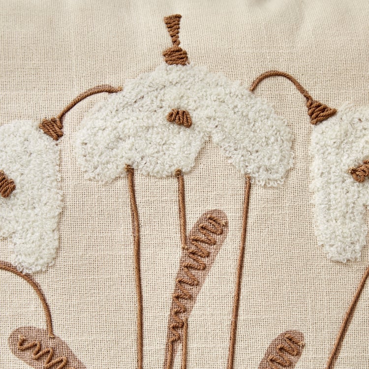 Sundried Sanc Fleuris Embroidered Filled Cushion - 45x45cm