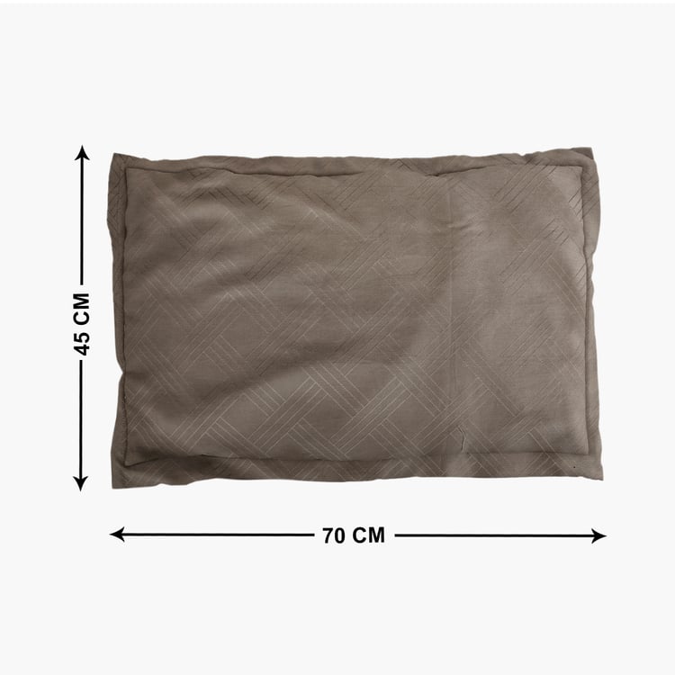 Zepher Grid Set of 2 Cotton Jacquard Pillow Covers - 70x45cm