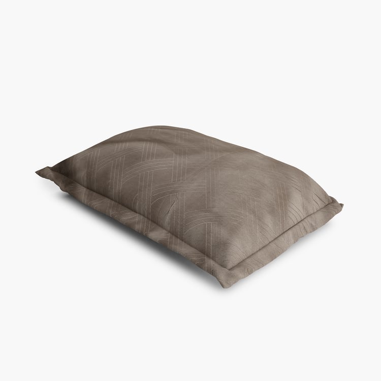 Zepher Grid Set of 2 Cotton Jacquard Pillow Covers - 70x45cm