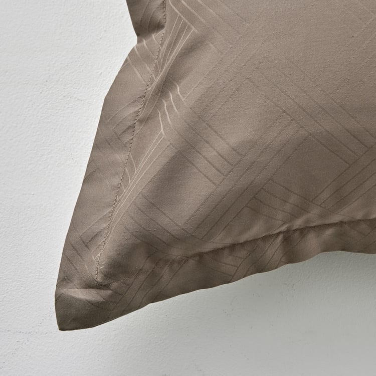 Zepher Grid Set of 2 Cotton Jacquard Pillow Covers - 70x45cm