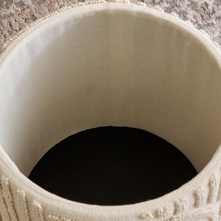 Saga Cotton Pouffe with Storage - Beige