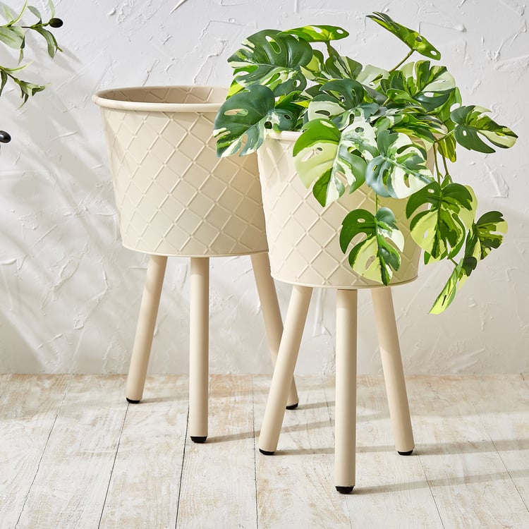 Lets Garden Rustica Metal Floor Planter with Stand