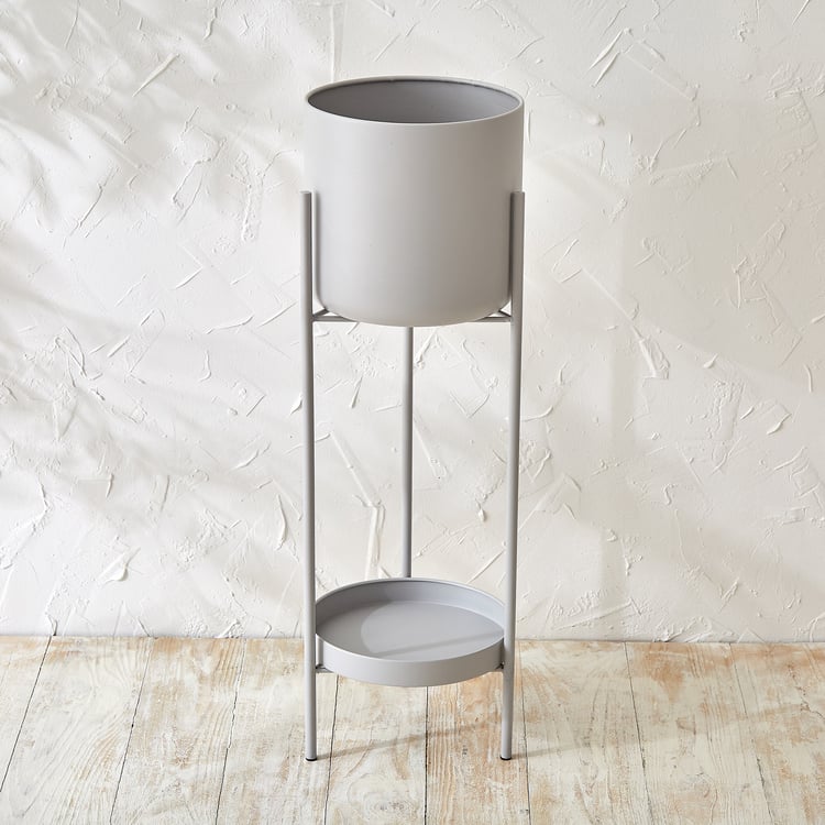 Lets Garden Rustica Set of 3 Metal Floor Planters with Stand