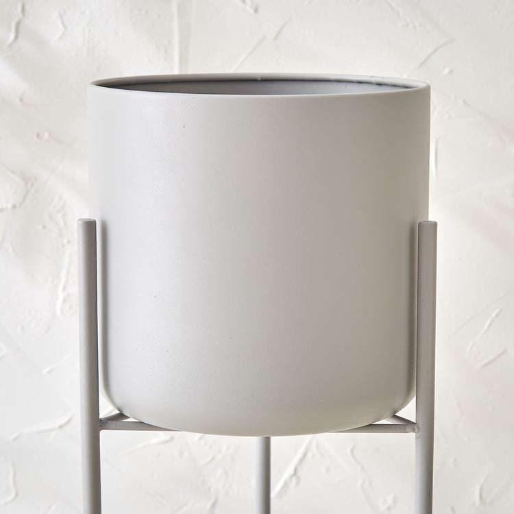 Lets Garden Rustica Set of 3 Metal Floor Planters with Stand