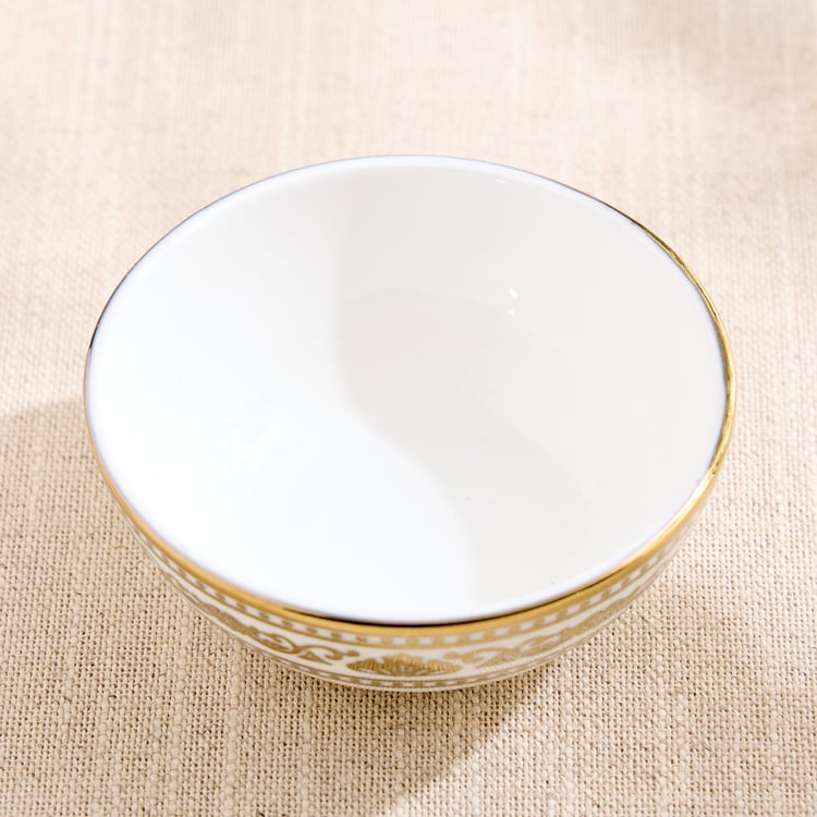 Midas Vellum Bone China Printed Katori - 150ml